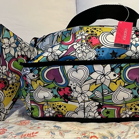 XHILARATION Boho Multicolor Overnight Tote Bag & cosmetic bag - Picture 14 of 14